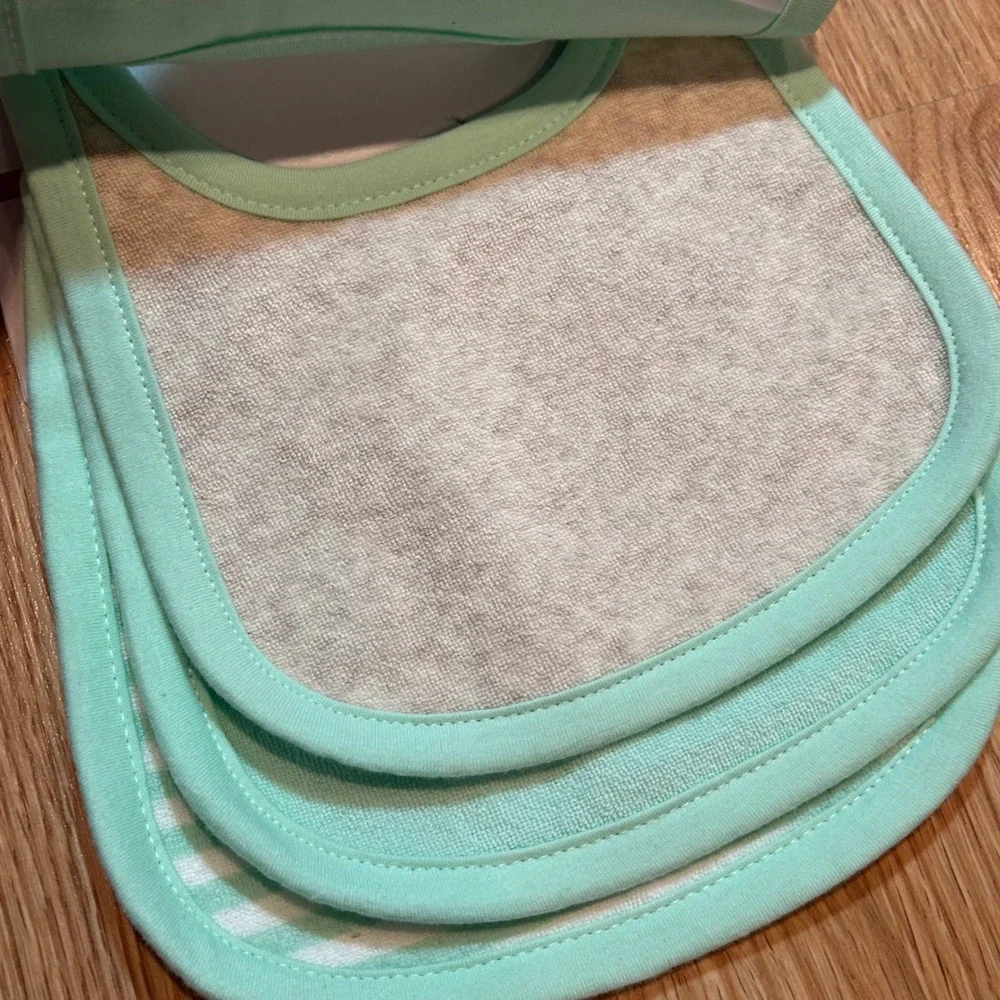 Child of Mine by Carters Baby Bibs 4 Pack Mint Green Sheep Stripes